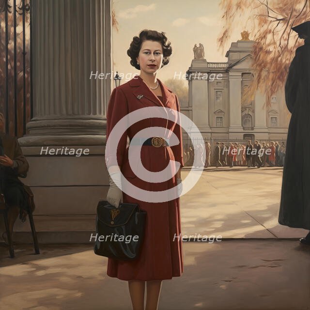 AI IMAGE - Portrait of Princess Elizabeth, 1950s, (2023). Creator: Heritage Images.
