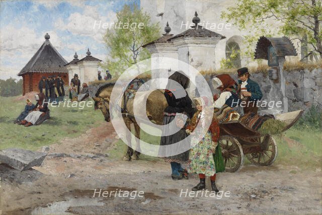 Sunday at the Floda Church in Dalecarlia, 1885. Creator: Olof Per Ulrik Arborelius.