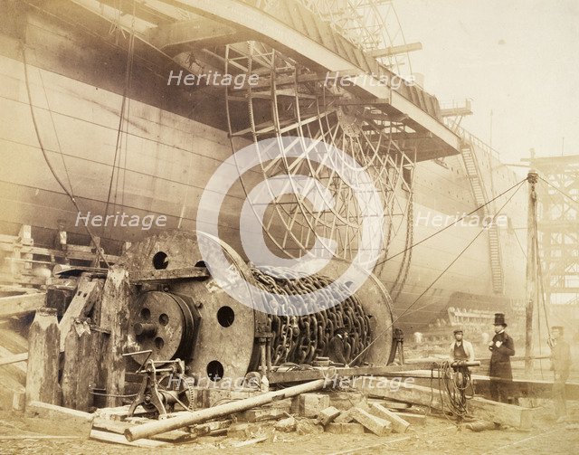 Isambard Kingdom Brunel beside the 'Great Eastern', c1857. Artist: Robert Howlett