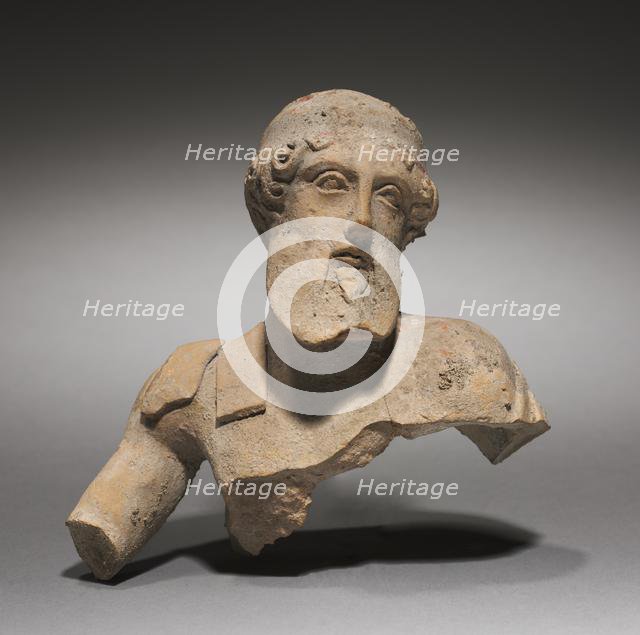 Fragment of a Reclining Male Figure, Perhaps a God, 300s BC. Creator: Unknown.