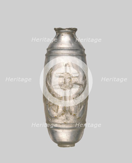 Rock Crystal Flask with Cross, Byzantine, 10th-12th century. Creator: Unknown.