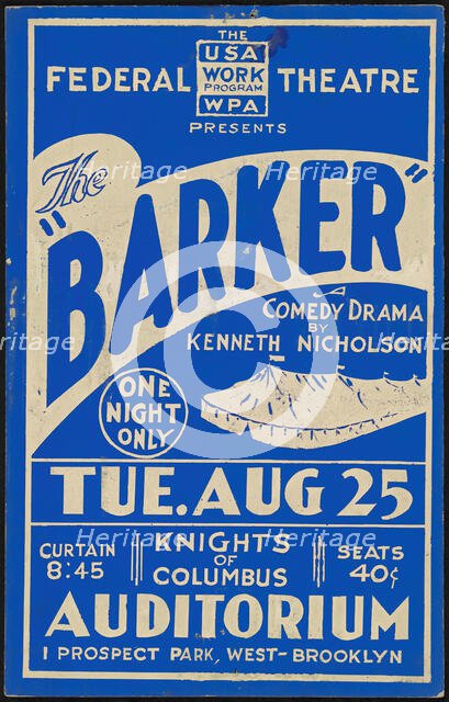 The Barker, New York, [193-]. Creator: Unknown.