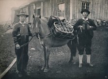 'Saetersdalen Highlanders with Pack-Horse', 1914. Creator: Unknown.