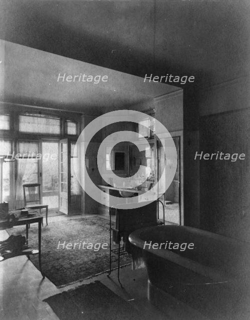 Bathroom in home of Edmund Cogswell Converse, Greenwich, Connecticut, 1908. Creator: Frances Benjamin Johnston.