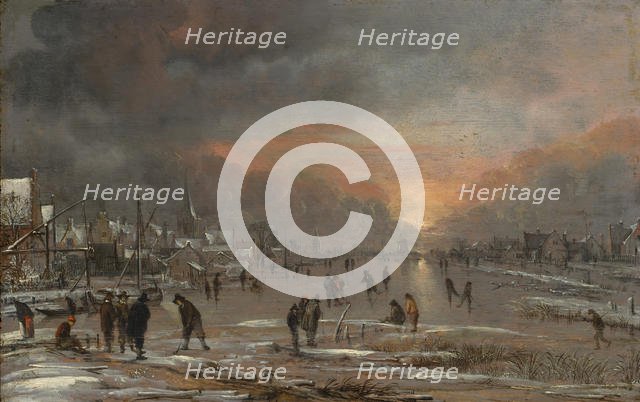 Sports on a Frozen River, probably ca. 1660. Creator: Aert van der Neer.