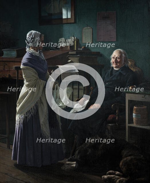 Double portrait of the merchant Christopher Friedenreich Hage (1759-1849) and his wife..., 1849. Creator: Wilhelm Marstrand.