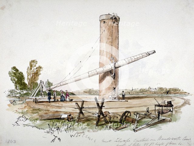 The great telescope erected on Wandsworth Common, London, c1853. Artist: Anon