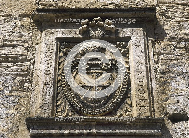 Coat of arms, Inquisition House, Priego, Cuenca, Castile-La Mancha, Spain, 1623 (2001). Creator: Unknown.