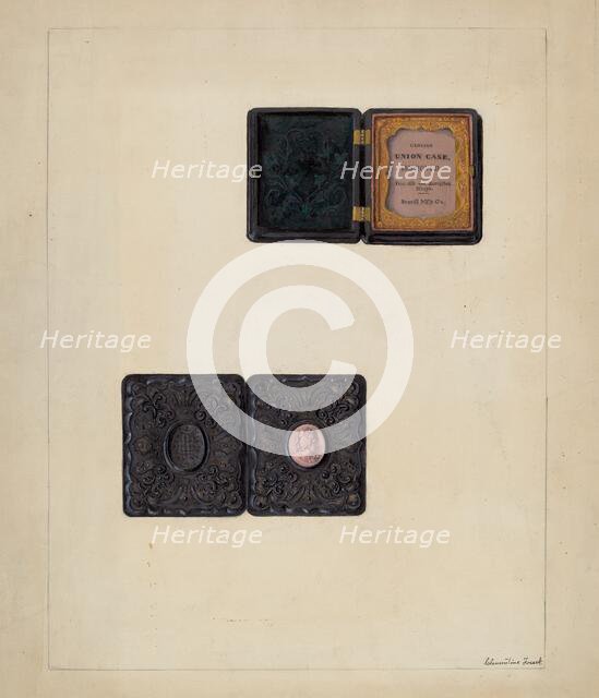 Carved Cameo in Daguerreotype Case, c. 1937. Creator: Clementine Fossek.