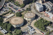 Gas Holders 114 and 115 at Chelmsford Gas Works, Chelmsford, Essex, 2016. Creator: Damian Grady.