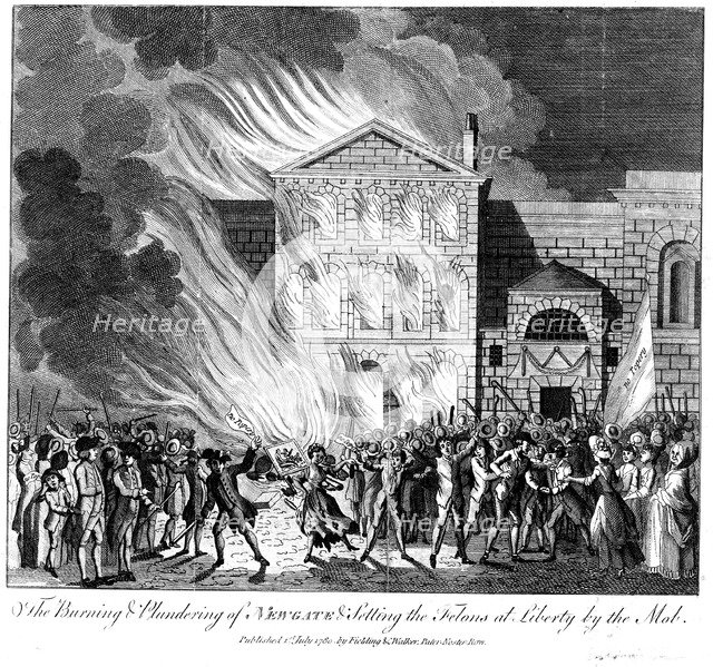 Anti-Catholic Gordon Riots, London, 6-7 June 1780. Artist: Unknown