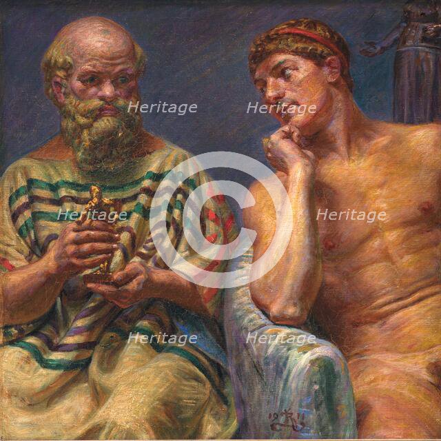 Socrates and Alcibiades, 1911. Creator: Kristian Zahrtmann.