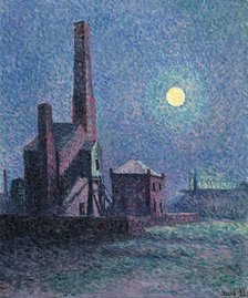 Factory in the Moonlight. Artist: Luce, Maximilien (1858-1941)