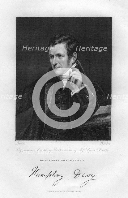 Sir Humphry Davy (1778-1829), English chemist and physicist, 19th century.Artist: Thompson
