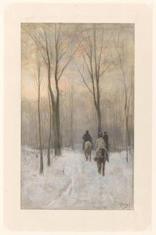 Riders in the Snow in the Haagse Bos, 1880. Creator: Anton Mauve.
