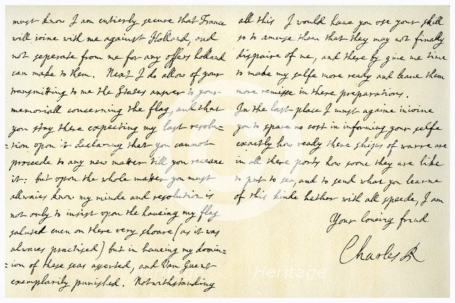 Letter from Charles II to Sir George Downing, Ambassador at the Hague, 16th January 1672.Artist: King Charles II