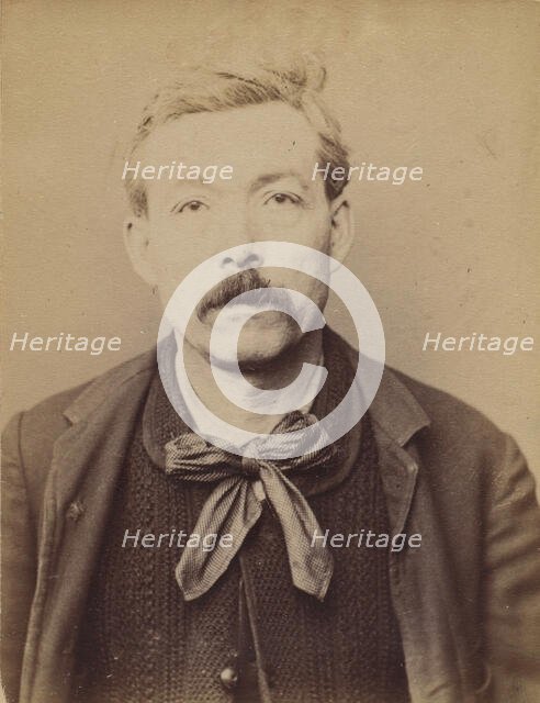 Fischter. Joseph. 47 ans, né à Paris Ve. Imprimeur sur papiers-peints. Anarchiste. 4/3/94. , 1894. Creator: Alphonse Bertillon.