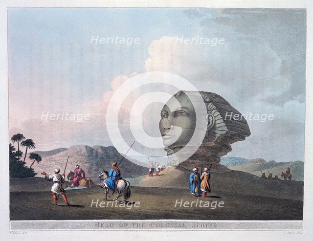 'Head of the Colossal Sphinx', Giza, Egypt, 1801. Artist: Thomas Milton