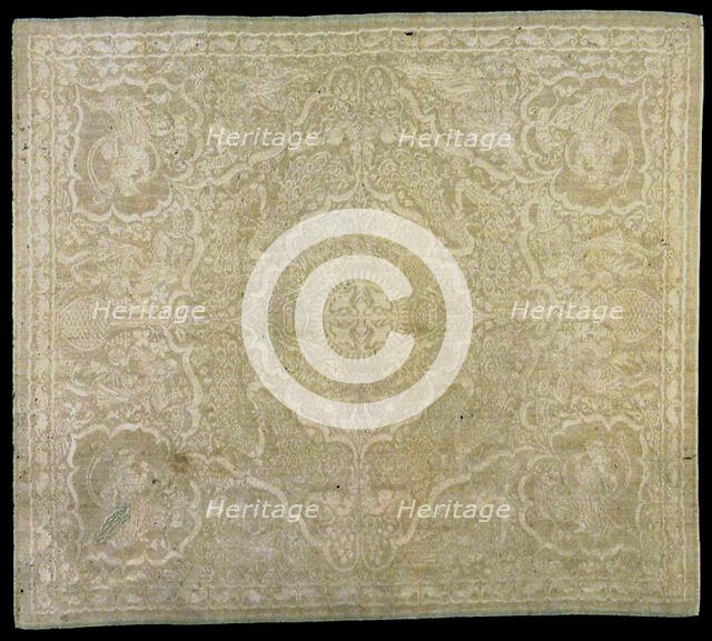 Napkin Depicting The Five Senses, London, 1891. Creator: Walter Crane.