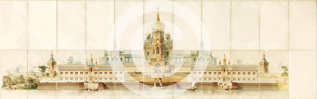Architectural study for a Russian monastery.