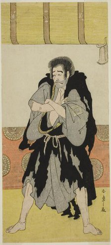The Actor Ichikawa Danjuro V as the Monk Mongaku Disguised as Seizaemon Bozu in the..., c. 1784. Creator: Shunsho.