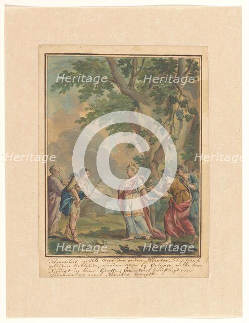 Telemachus and Mentor visit the nymph Calypso, 1719-1775. Creator: Ruik Keyert.