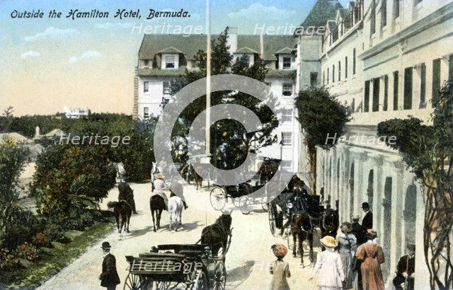 Outside the Hamilton Hotel, Bermuda, c1900s. Artist: Unknown