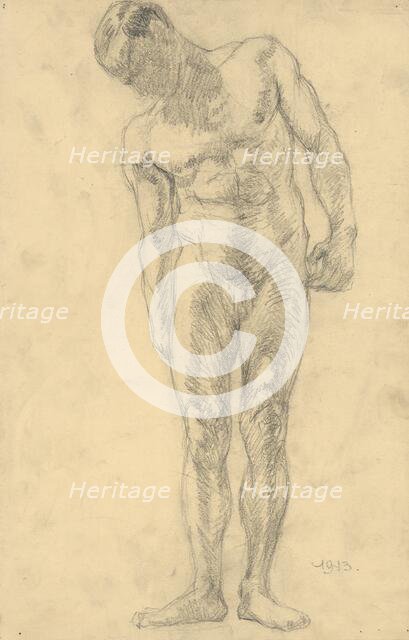 Study of a male nude, 1943. Creator: Emil Alexay-Olexák.