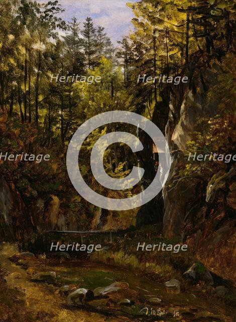 A Forest Road with an Altar, 1830. Creator: Thomas Fearnley.