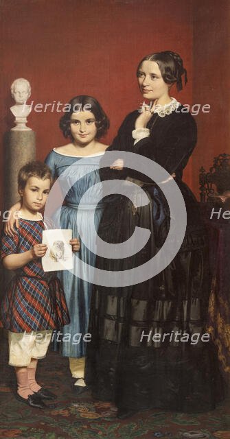 Portrait of Frederikke Vilhelmine Hage with Children, 1850. Creator: Wilhelm Marstrand.