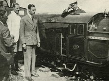 'His Majesty Inspecting The Miniature Railway at New Romney, Kent, 1926', 1937. Creator: Unknown.