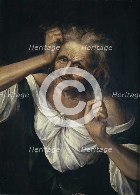 Old Woman Tearing at her Hair. Artist: Massys, Quentin (1466–1530)