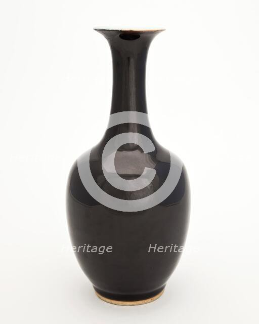 Tall black vase, 1700s. Creator: Unknown.