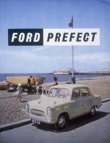 Poster advertising a Ford Prefect car, 1956. Artist: Unknown