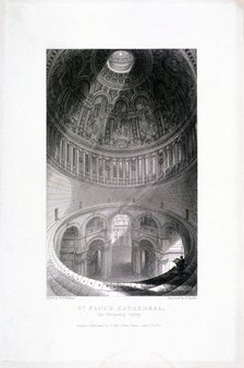 St Paul's Cathedral (new) interior, London, 1837. Artist: E Challis
