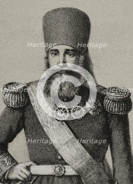 Ahmad I ibn Mustafa, (1806-1855), Bey of Tunisia from 1837 to 1855, 1852. Detail.  Creator: Julio Donón.