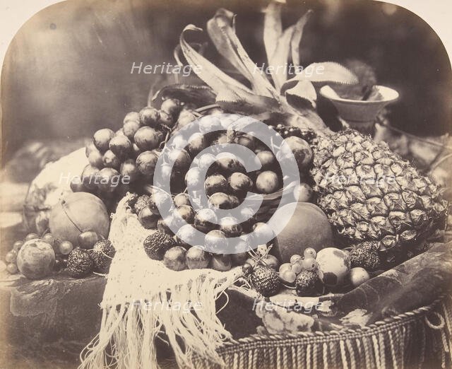 Still Life with Fruit, 1860. Creator: Roger Fenton.
