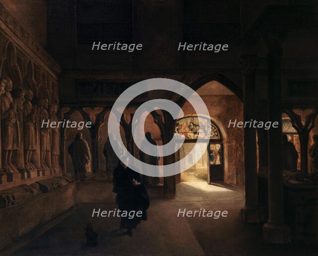 The 14th century sculptures room at the Museum of French Monuments, 1817. Creator: Charles-Marie Bouton.