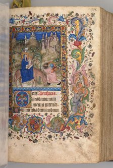 Hours of Charles the Noble, King of Navarre (1361-1425): fol. 88r, Flight into Egypt (Vespers), c. 1 Creator: Master of the Brussels Initials and Associates (French).