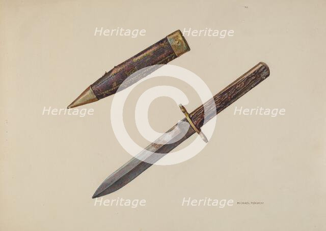 Dagger and Sheath, c. 1941. Creator: Michael Rekucki.