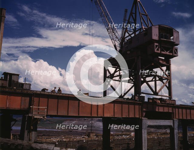 Construction at TVA's Douglas Dam, Tenn., 1942. Creator: Alfred T Palmer.