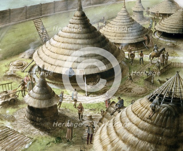 Maiden Castle, c5th century BC, (c1990-2010). Artist: Paul Birkbeck.