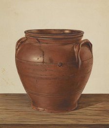 Two Handled Jar - Stoneware, c. 1939. Creator: Philip Smith.