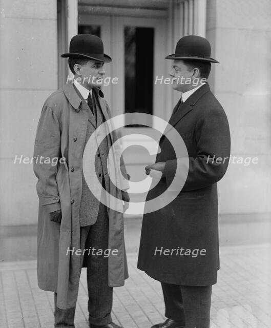 Robert D. Heinl, Newspaper Correspondent - Left, with F.W. Taylor, Secretary To MacVeagh, 1913. Creator: Harris & Ewing.