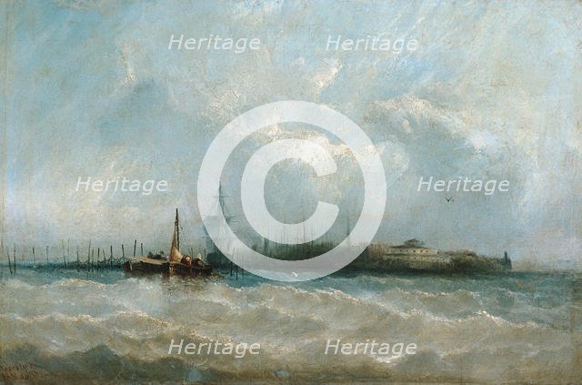 New York from the Harbor Showing the Battery and Castle Garden, 1858. Creator: Alfred Copestick.