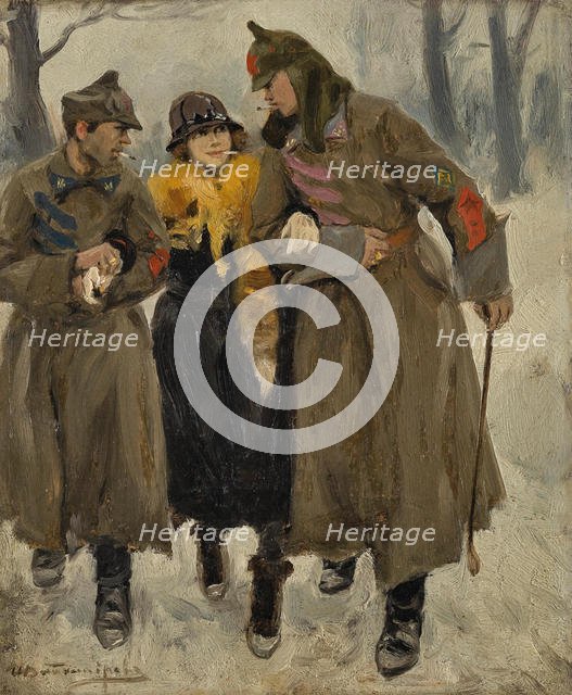Soldiers With Prostitute. Creator: Vladimirov, Ivan Alexeyevich (1869-1947).