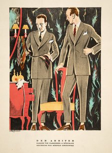 Der Arbiter, outfits by Fasskessel & Muntmann,  from Styl, pub. 1922 (pochoir Print)