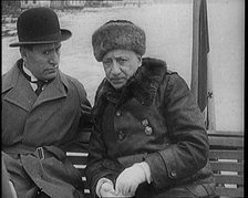 Benito Mussolini (Il Duce) and Gabriele D'Annunzio Speeding Across Lake Garda, Italy..., 1929. Creator: British Pathe Ltd.