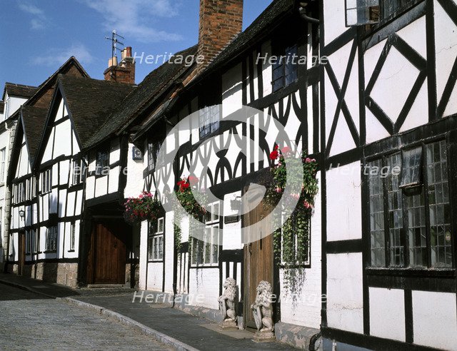 Timber-framed Tudor buildings in Mill Street, Warwick.