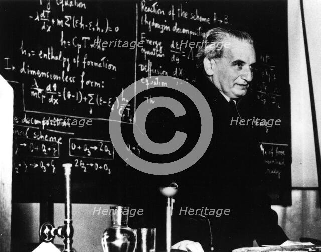 Theodore von Karman at the Caltech Jet Propulsion Laboratory, Pasadena, California, USA, 1950.  Creator: Unknown.